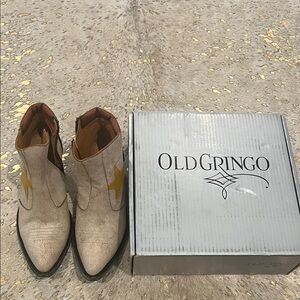 Old Gringo women’s Cream and Yellow Western Boots